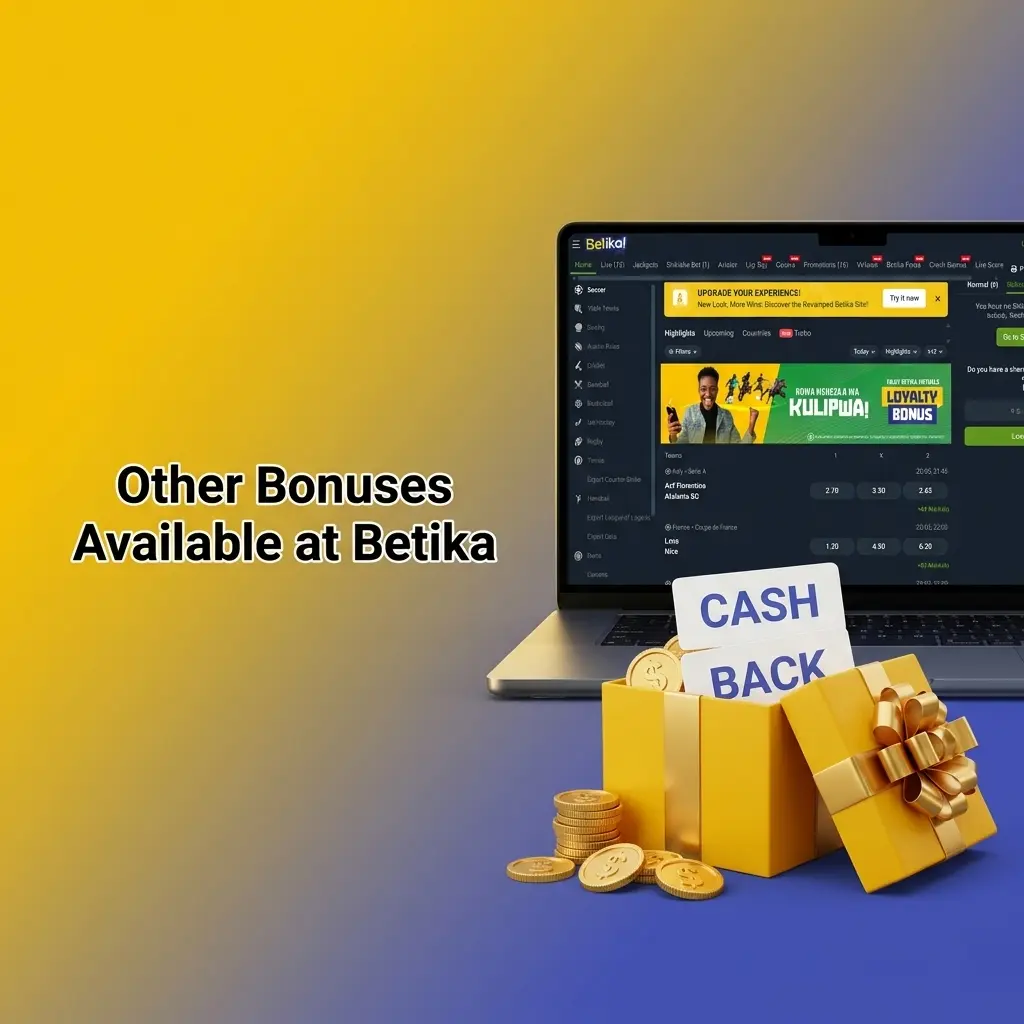 Betika bonuses including Win Boost, Jackpots, Casino Welcome Offer, Free Spins, and Drops and Wins promotions
